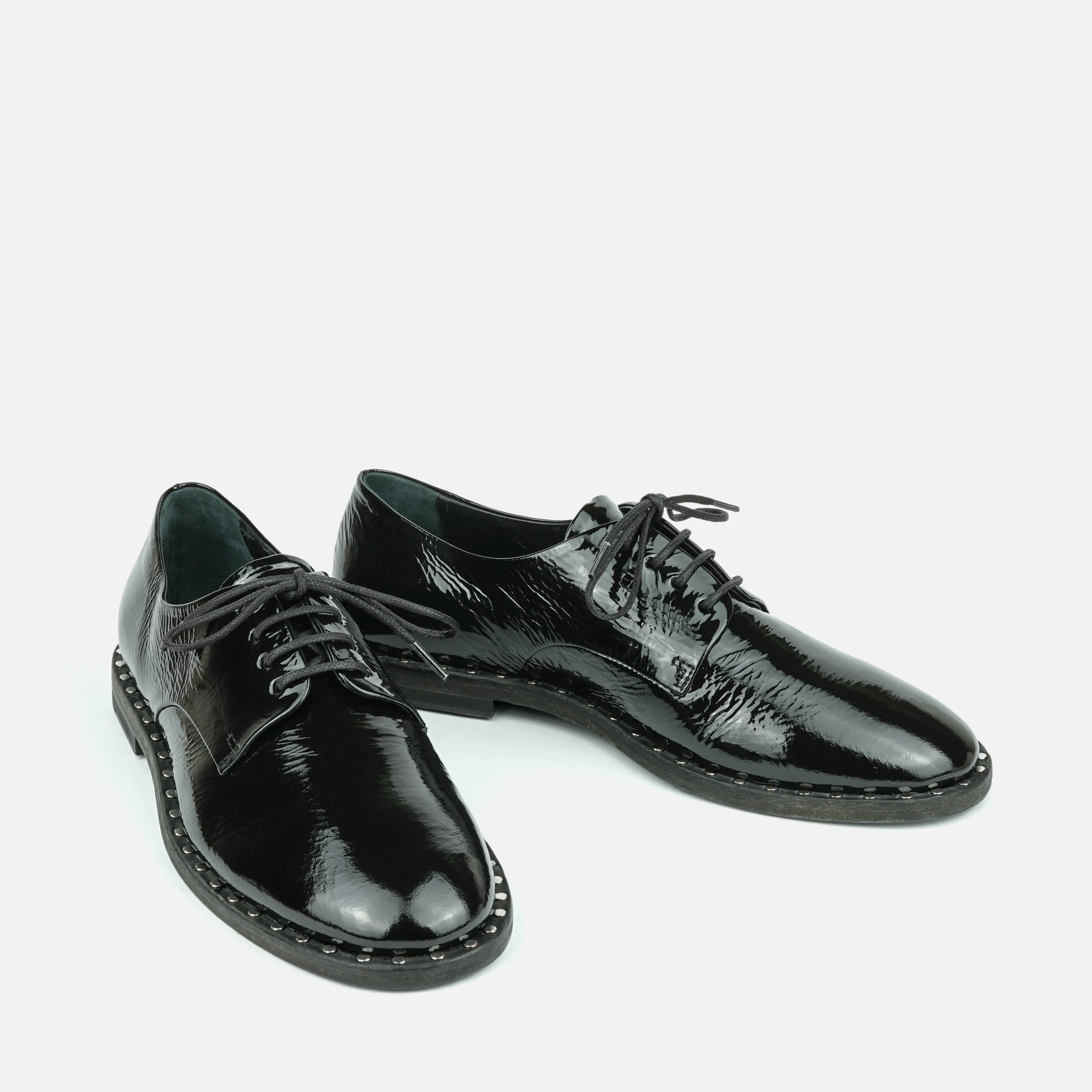 MILOS | Green Patent Leather Derby with Raw Edge Sole
