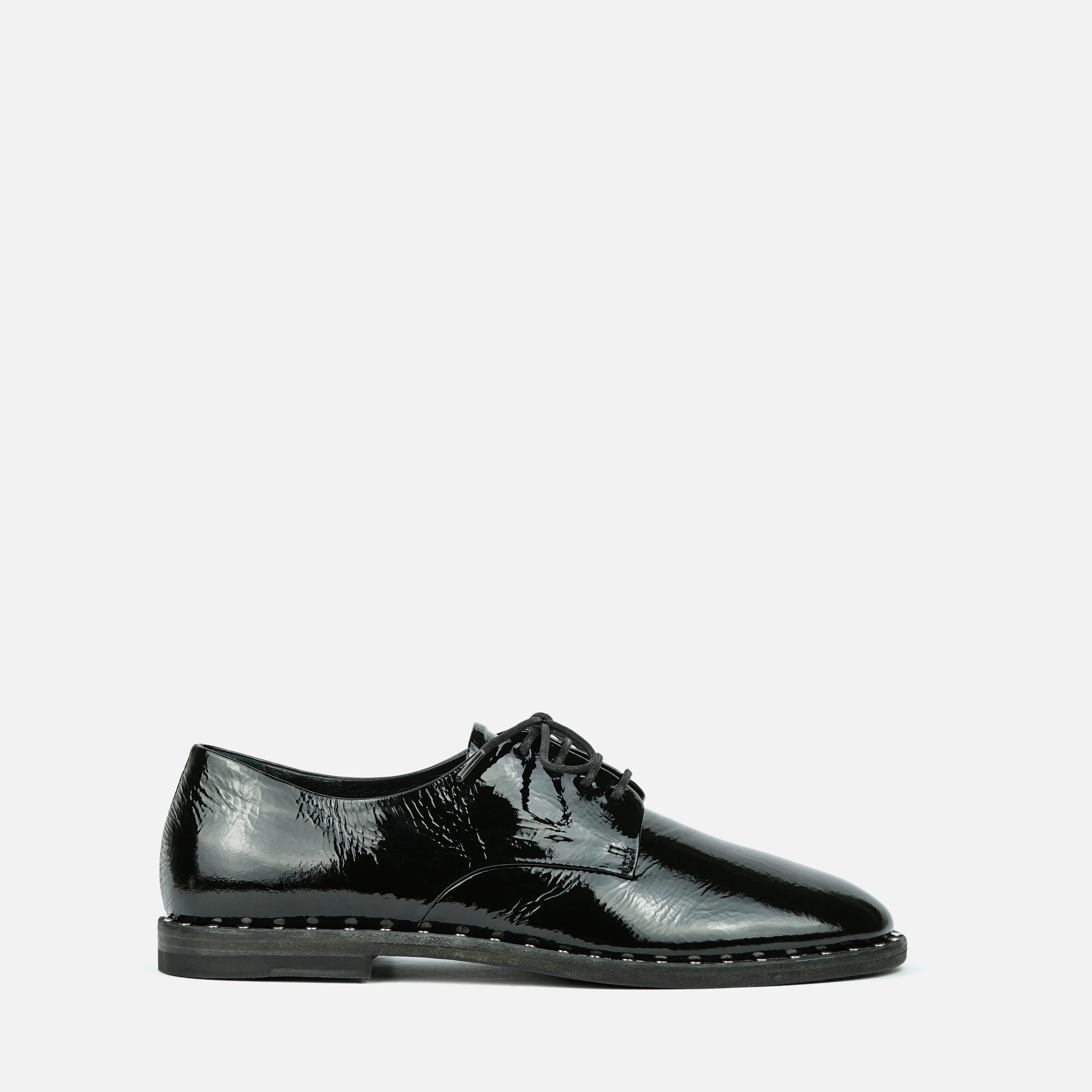 MILOS | Green Patent Leather Derby with Raw Edge Sole