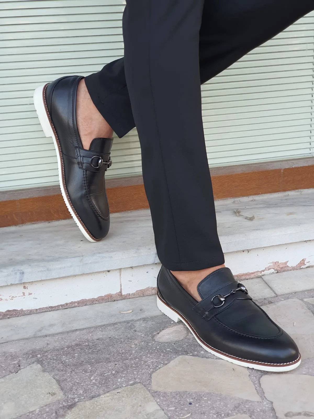 Montreal Black Bit Loafers - Elegant Leather Footwear for Men
