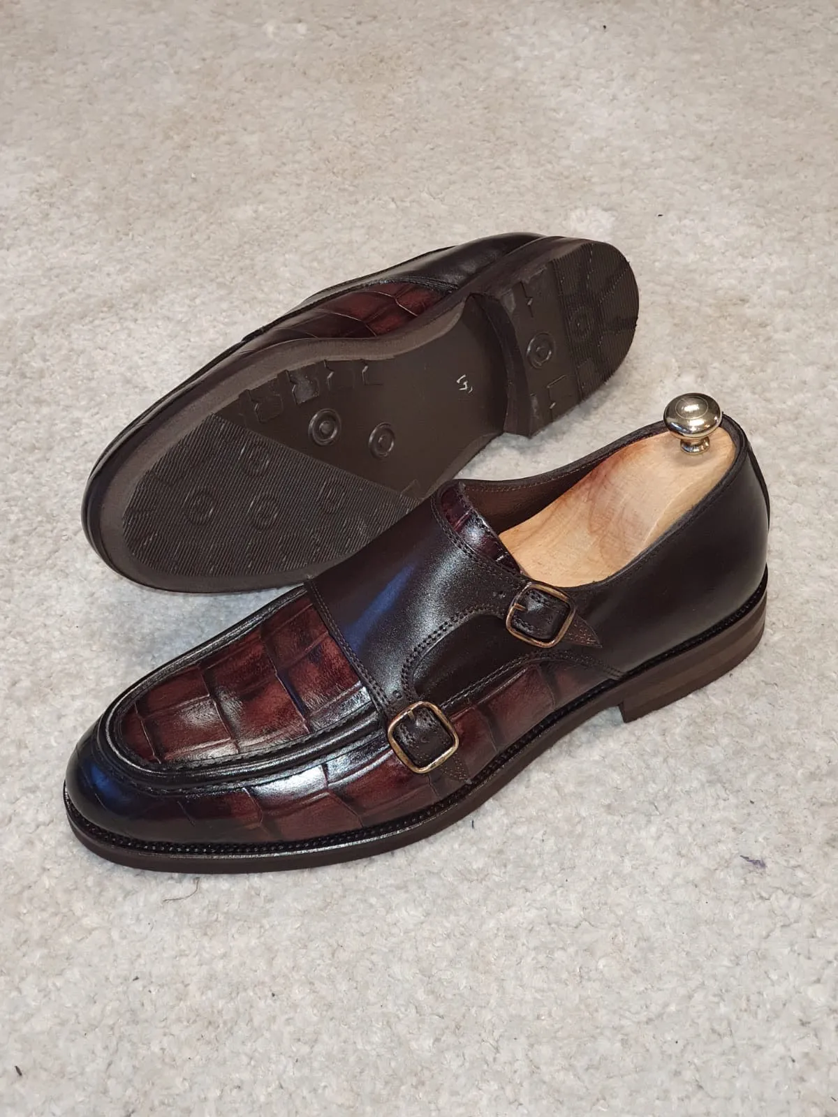 Montreal Brown Monk Strap Loafers for Men