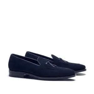 Navy Suede Belgian Loafer