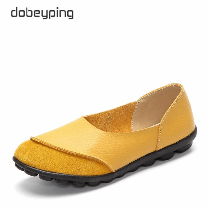 New Women's Casual Shoes Soft Genuine Leather Female Flats Non-Slip Woman Loafers