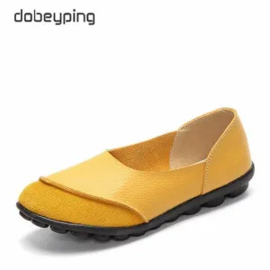 New Women's Casual Shoes Soft Genuine Leather Female Flats Non-Slip Woman Loafers