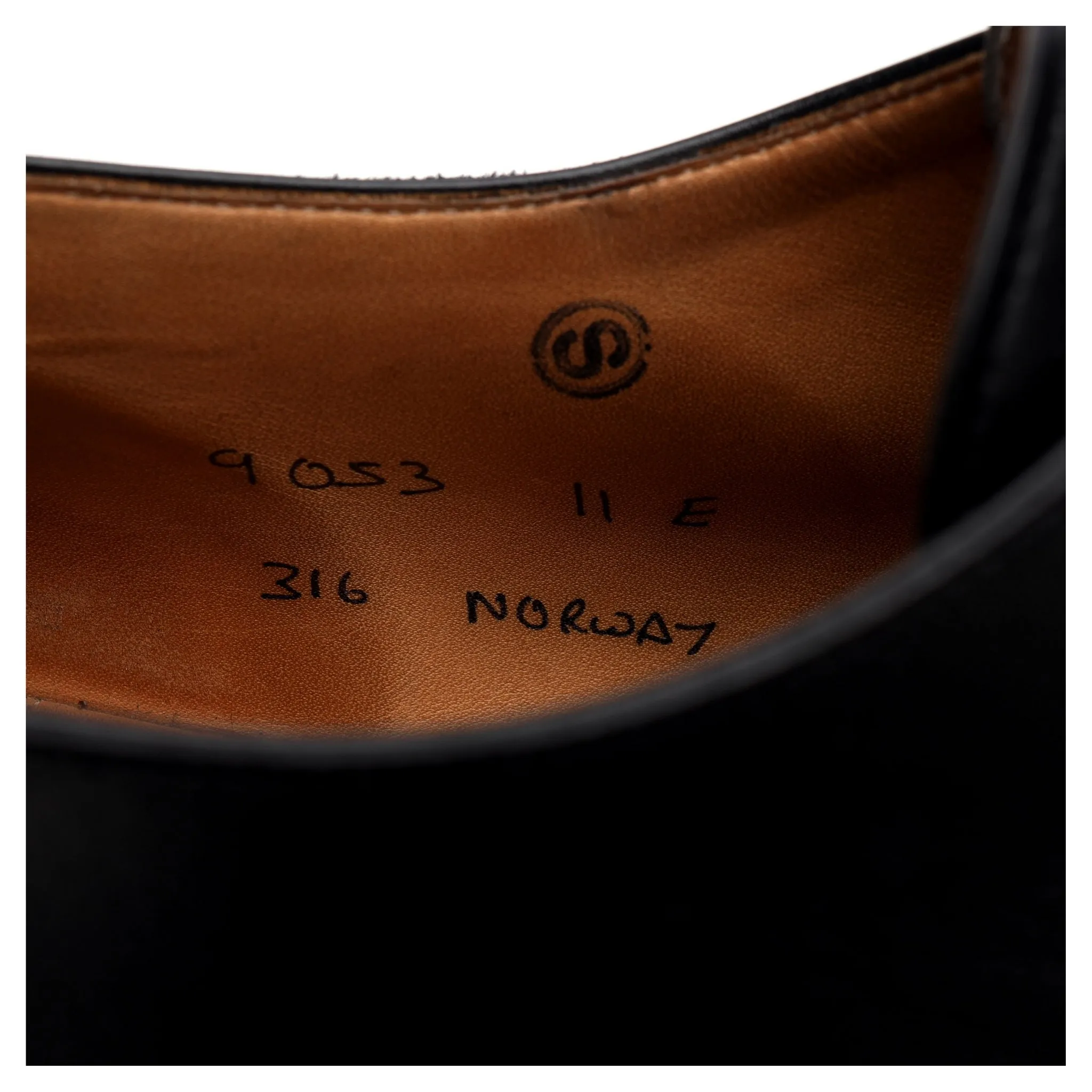 'Norway' Black Leather Split Toe Derby UK 11 E
