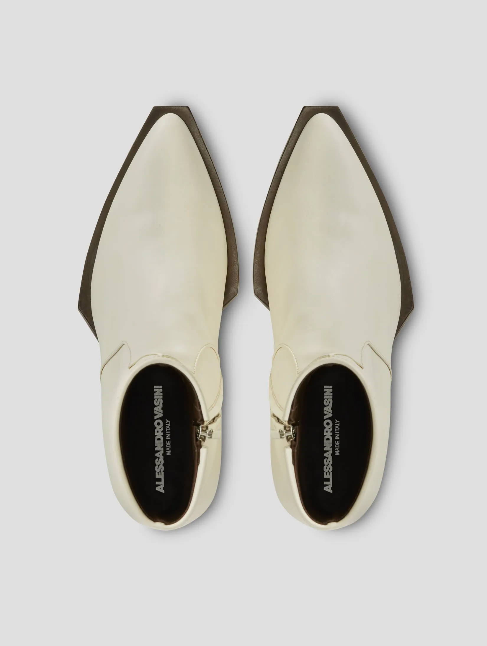 NOVA 60MM ANKLE BOOT IN IVORY CALFSKIN - Woman