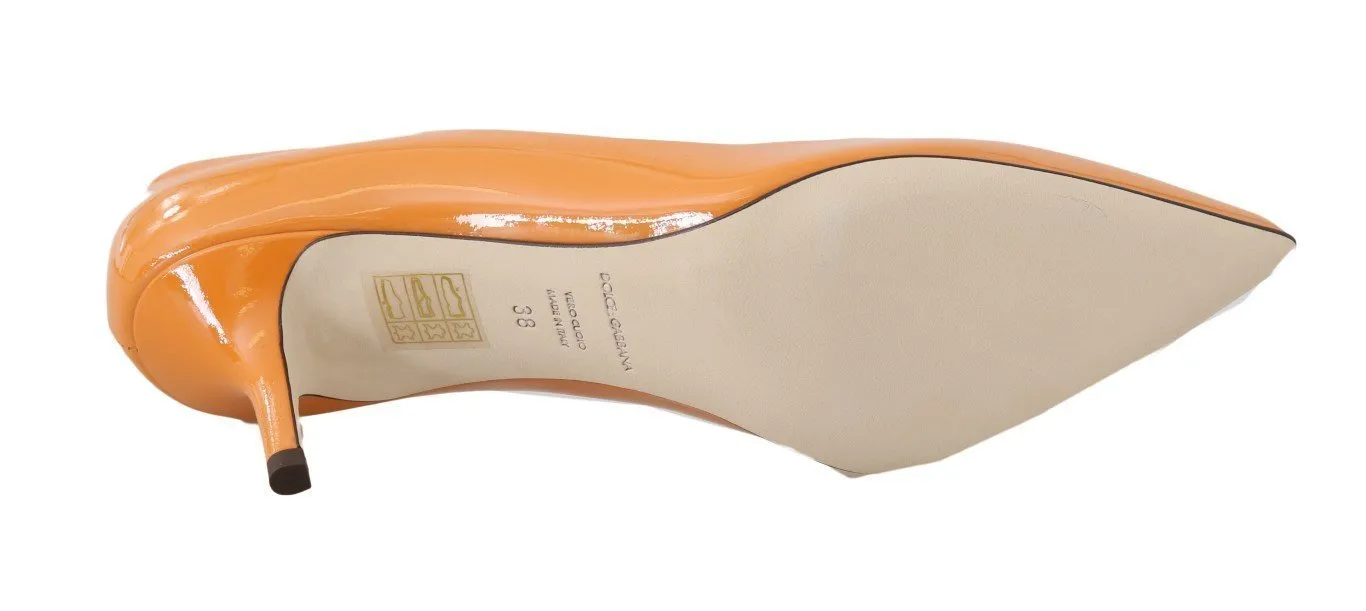 Orange Patent Leather Pumps
