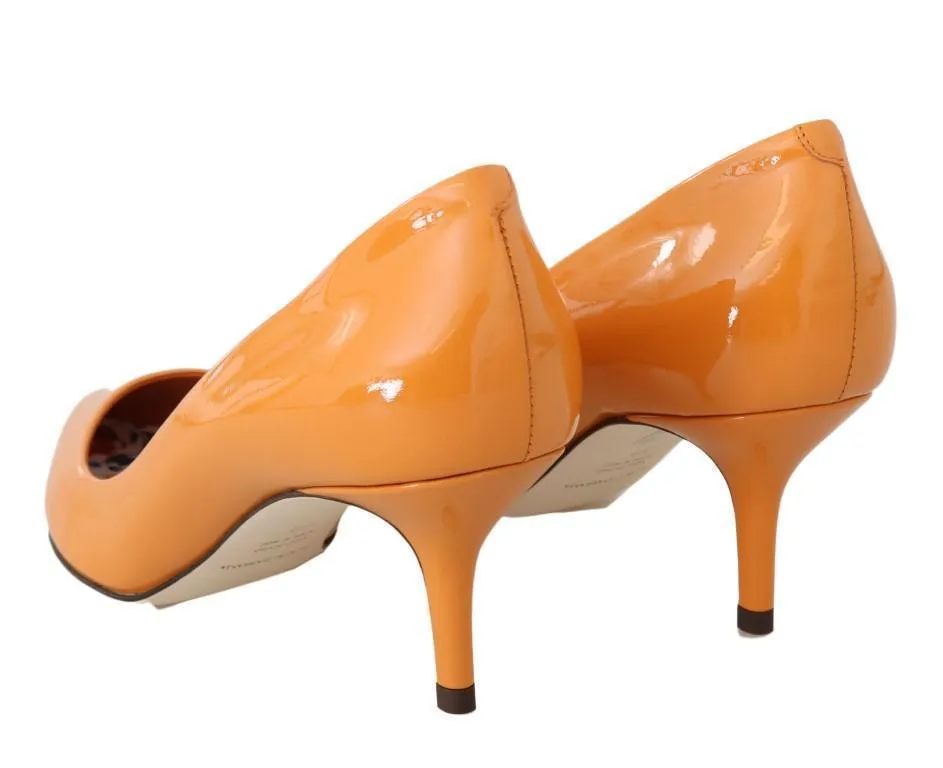 Orange Patent Leather Pumps