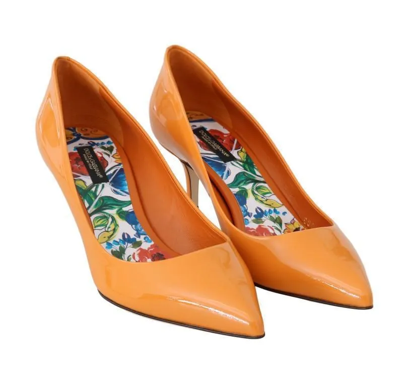 Orange Patent Leather Pumps