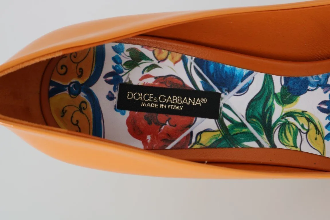Orange Patent Leather Pumps