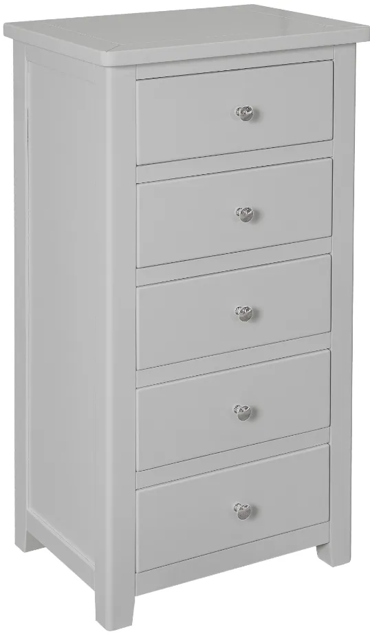 Oxford 5 Drawer Narrow Chest Grey
