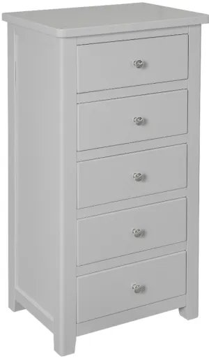 Oxford 5 Drawer Narrow Chest Grey