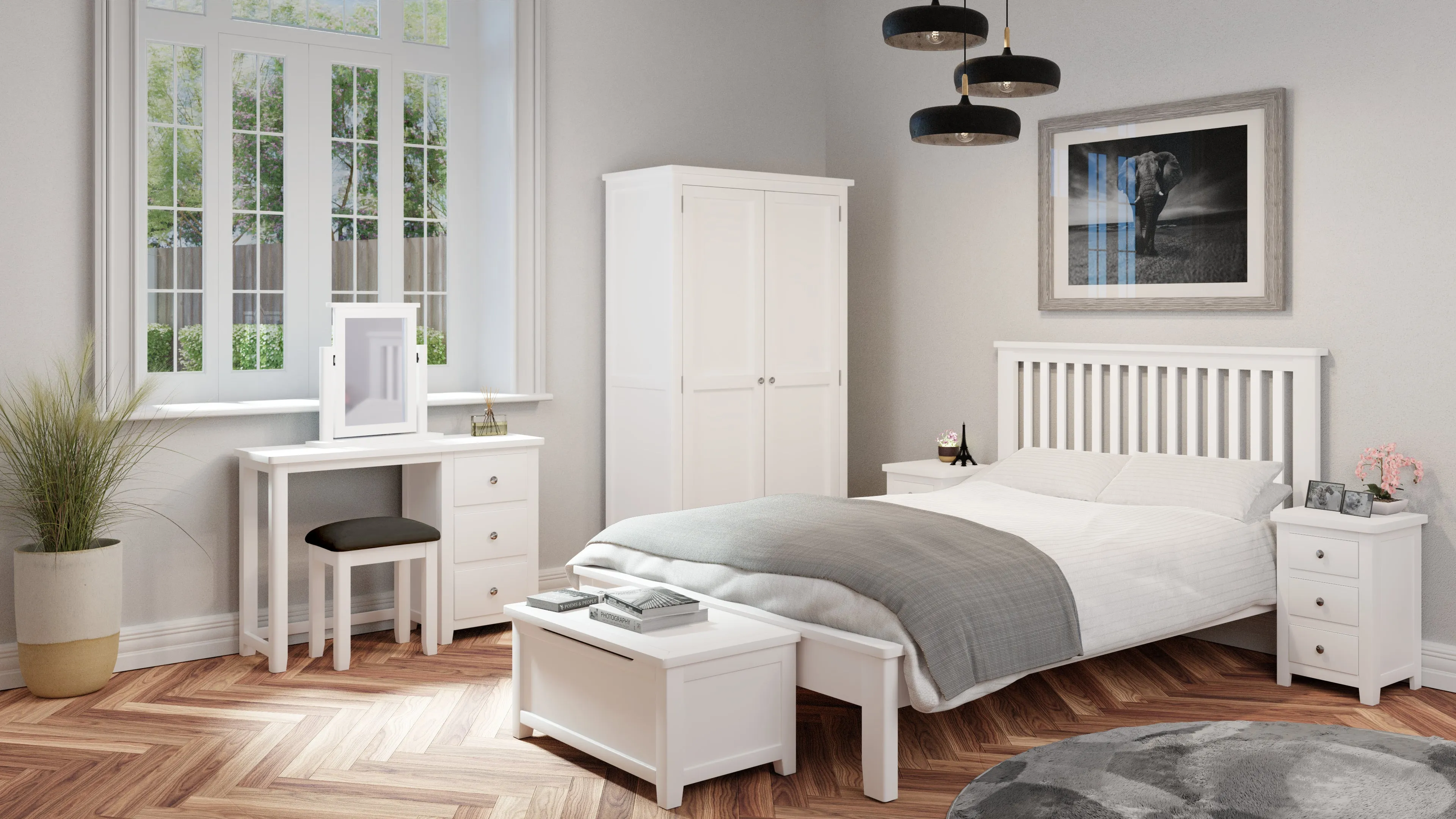 Oxford 5ft King Size Bed White