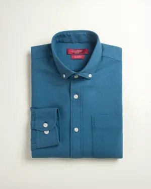 Oxford Cotton Shirt (With Pocket) - Petroleum