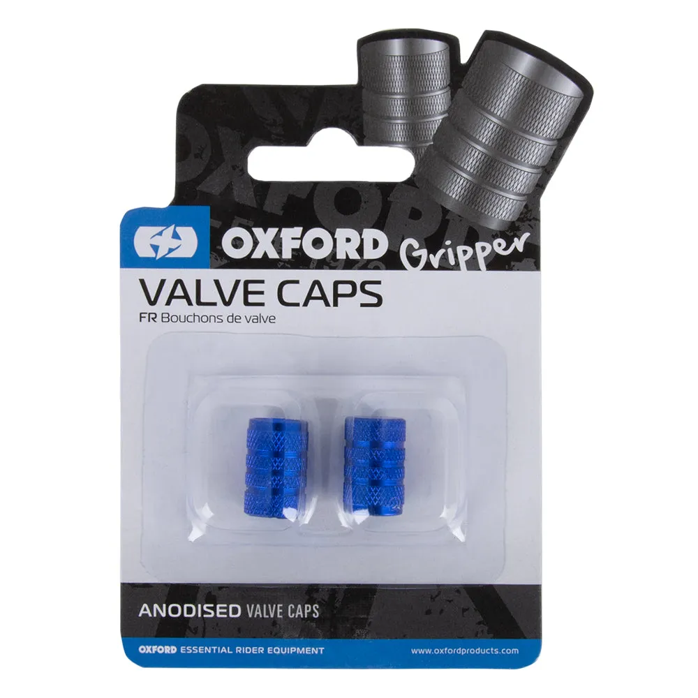 Oxford Gripper Valve Caps - Blue