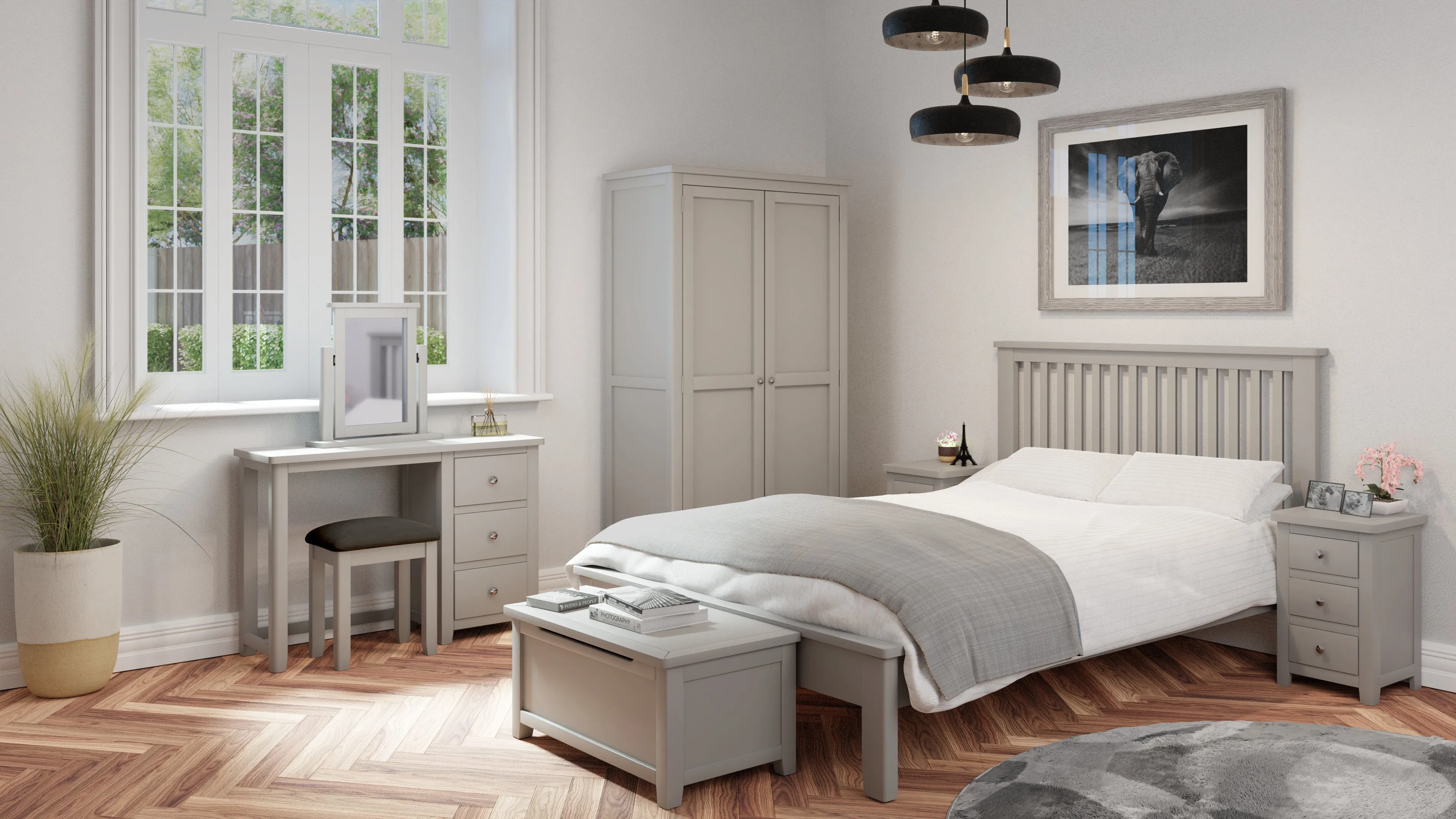Oxford Nightstand with Drawer Grey