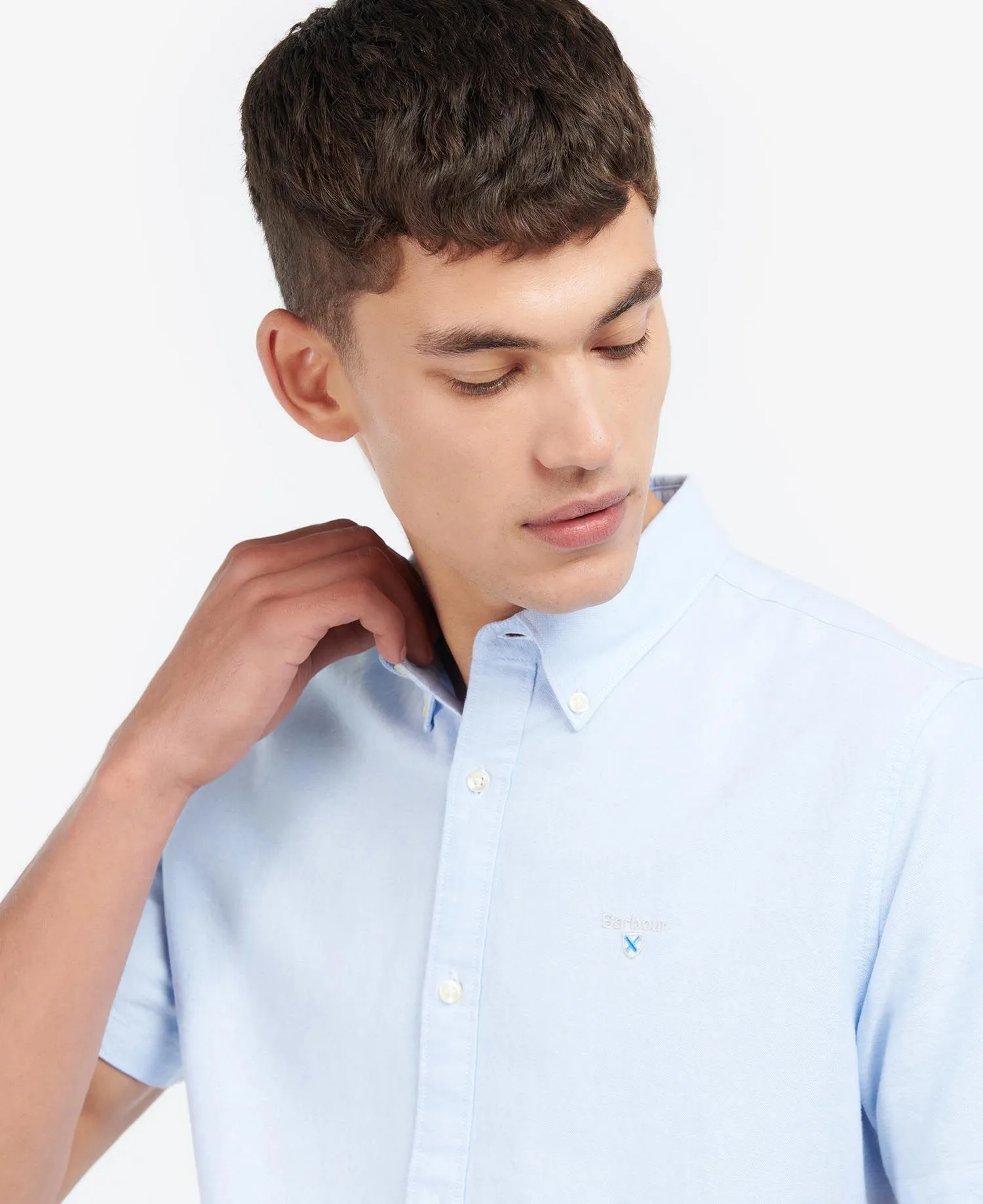 Oxford Short Sleeve Tailored Shirt in Blue