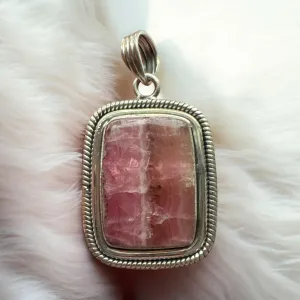 Pink Cobalto Calcite Solid 925 Sterling Silver Pendant