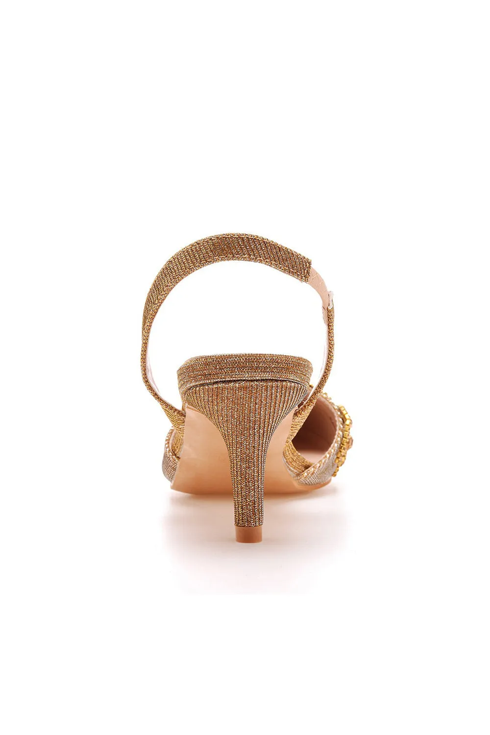 Pointed Toe rhinestone Glitter Slingback Pumps