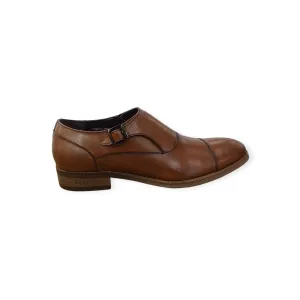 Polo Men's Side Buckle Toe Cap Monk Tan