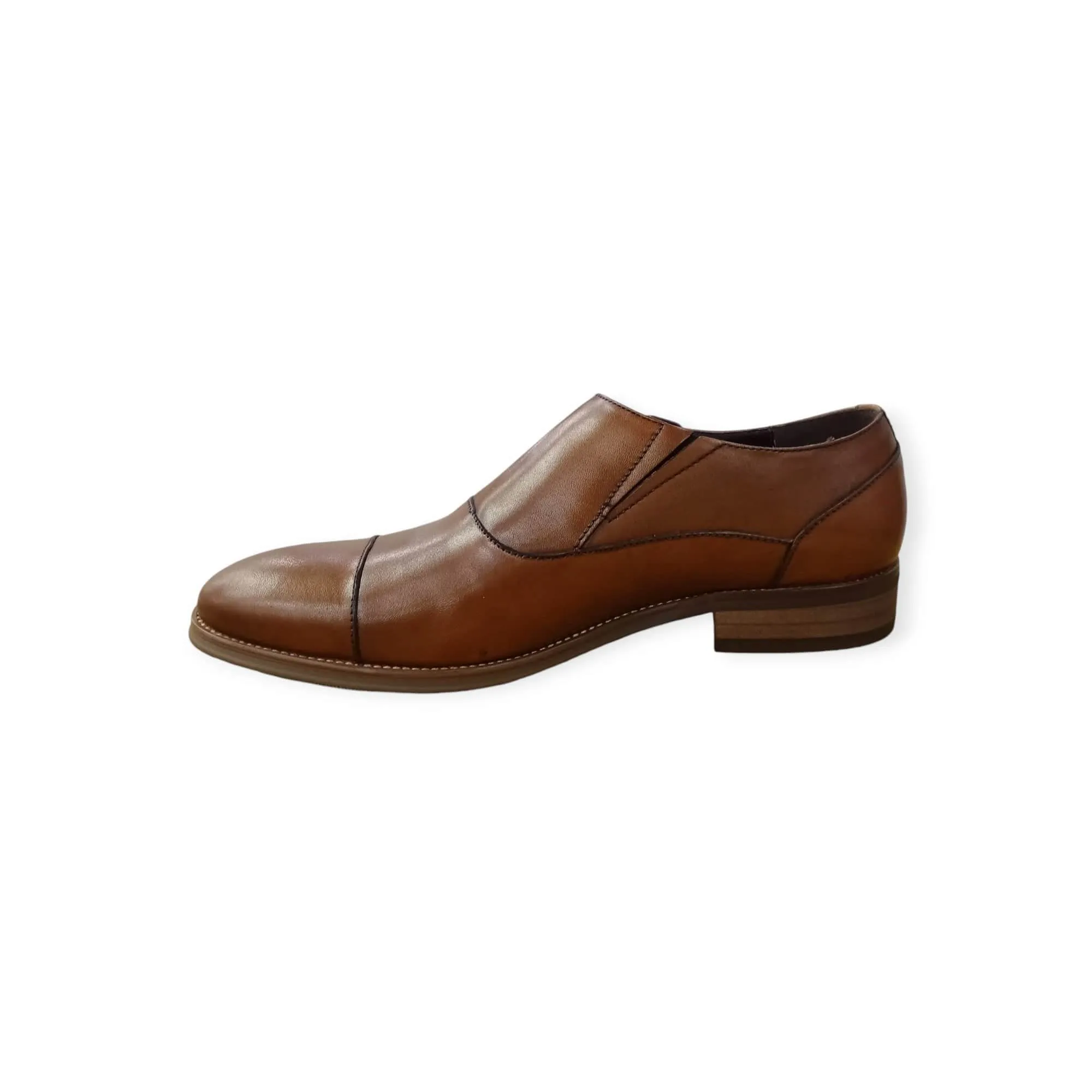 Polo Men's Side Buckle Toe Cap Monk Tan