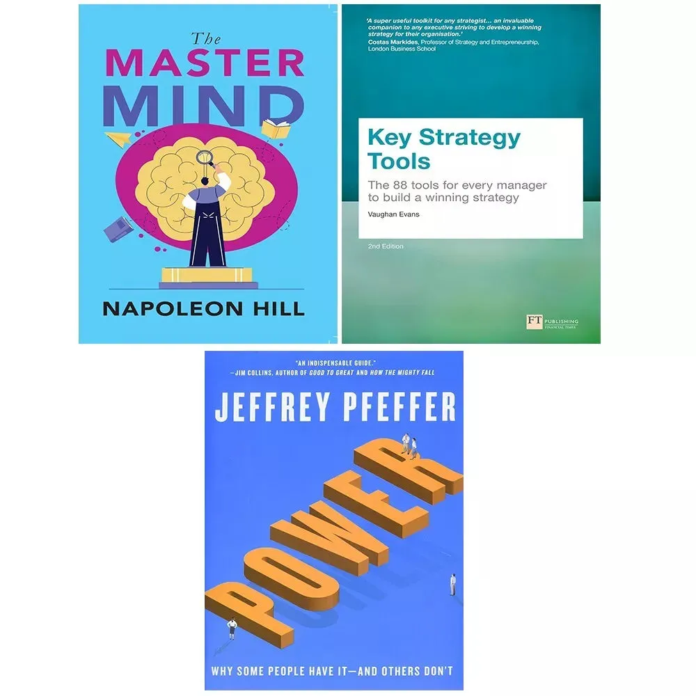 Power Jeffrey Pfeffer HB, Master Mind Napoleon Hill,Key Strategy Tools 3 Books Set