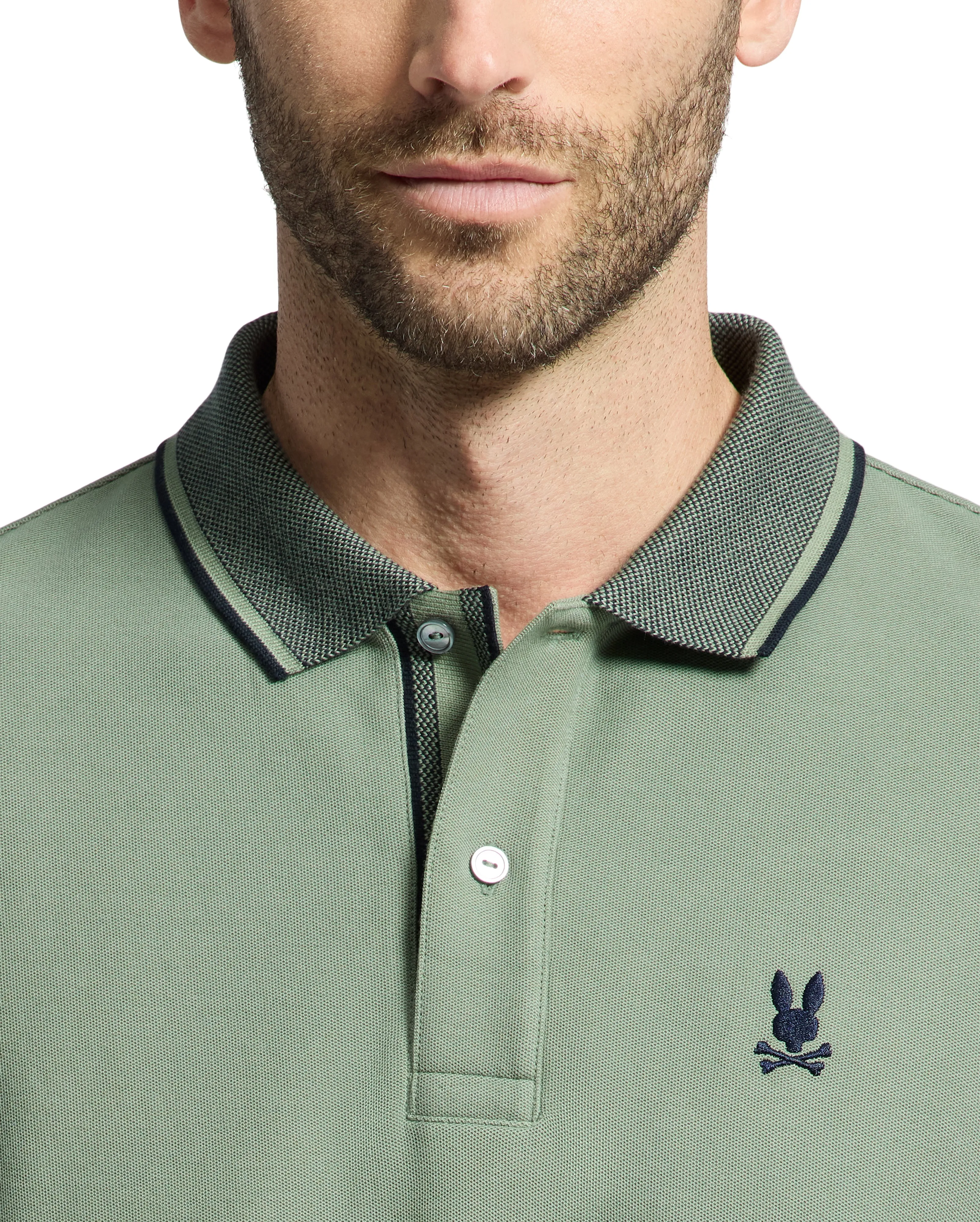 Psycho Bunny Men's Evandale Oxford Collar Polo - Sea Spray