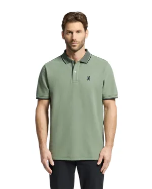 Psycho Bunny Men's Evandale Oxford Collar Polo - Sea Spray