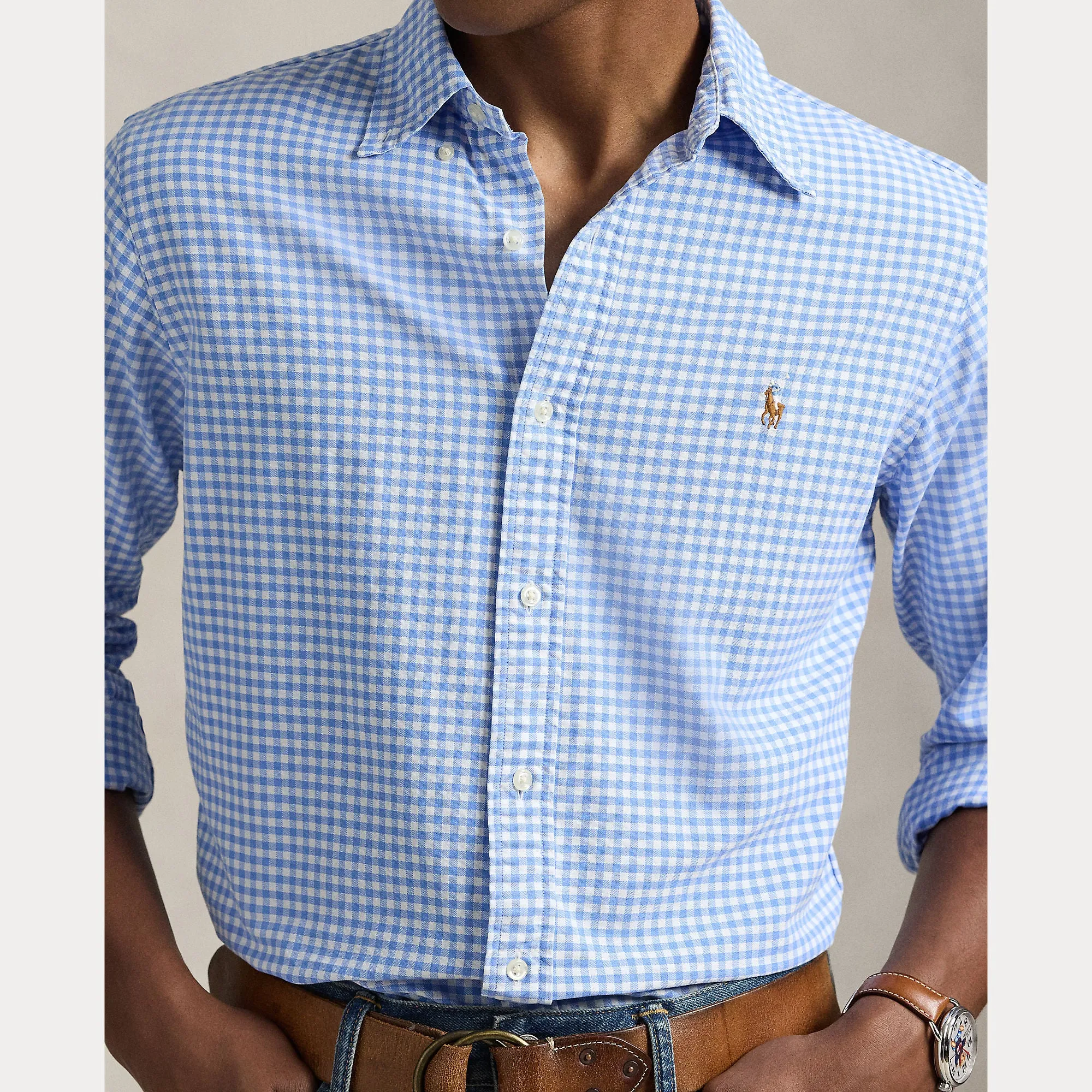 Ralph Lauren Men's Oxford Gingham Shirt - Blue/white