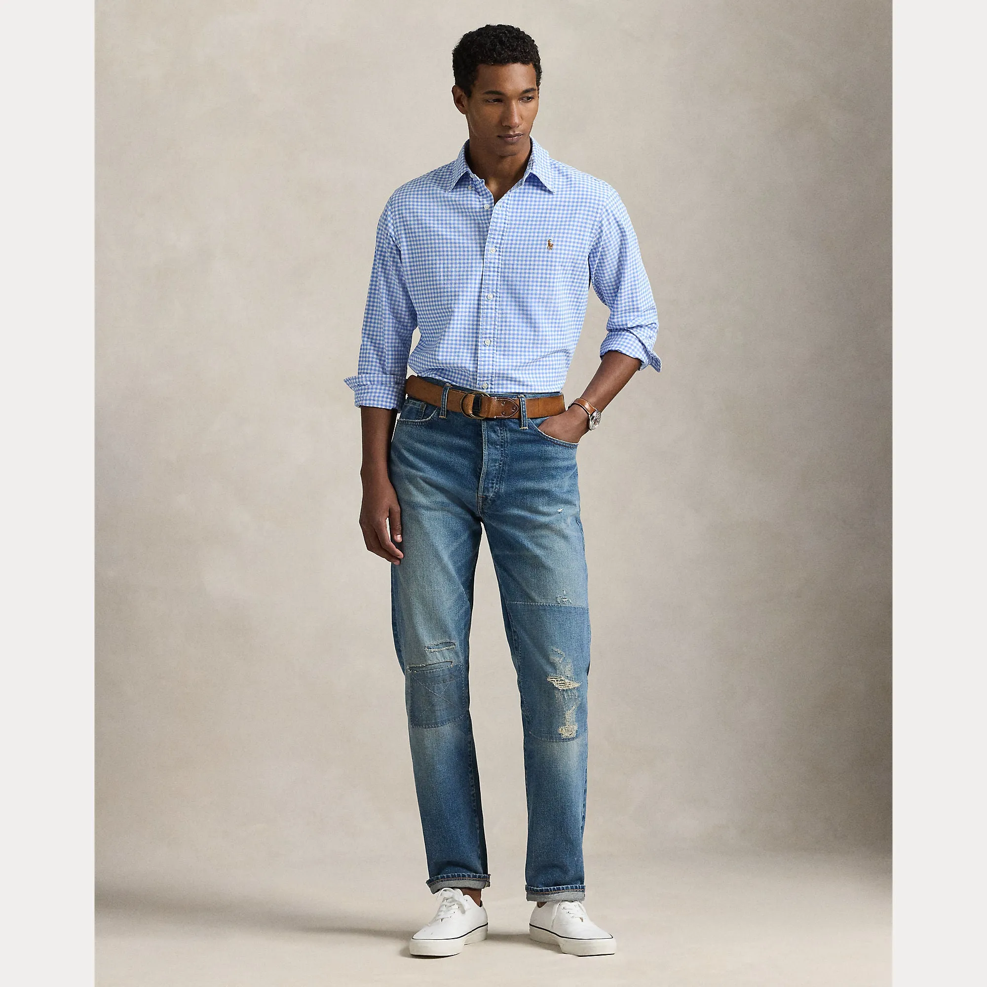Ralph Lauren Men's Oxford Gingham Shirt - Blue/white