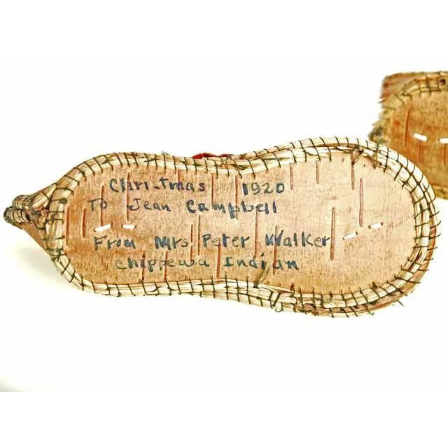 Rare Antique Childrens/ Babies  Shoes Chippewa Indian Bark 1920's