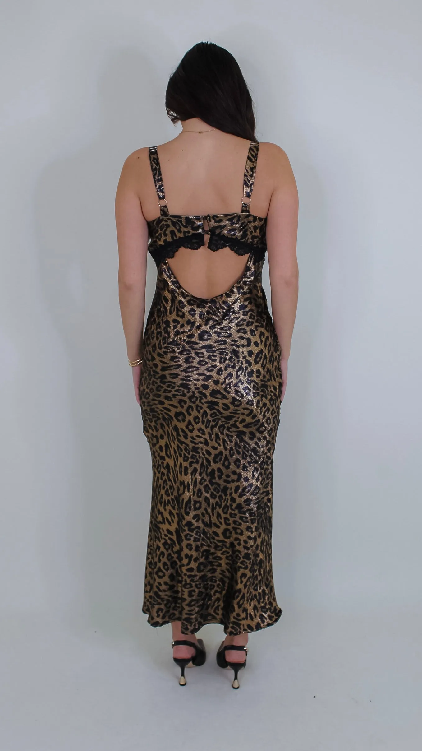 Regency Black Leopard Maxi Dress