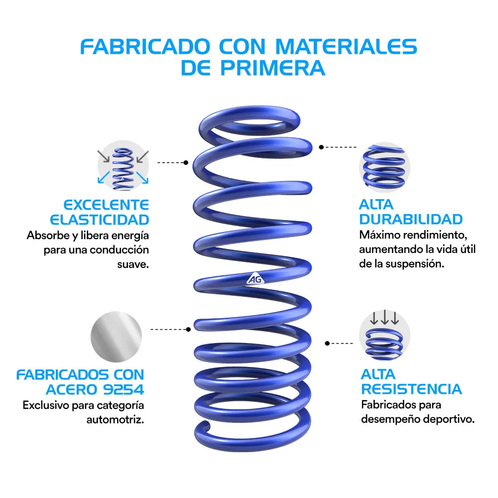Resortes Deportivos Ag Kit Volkswagen Polo/Derby Clasic Par Trasero