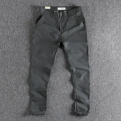 Retro Thin Woven Business Casual Pants: Fashionable, Simple, Slim Straight Trousers