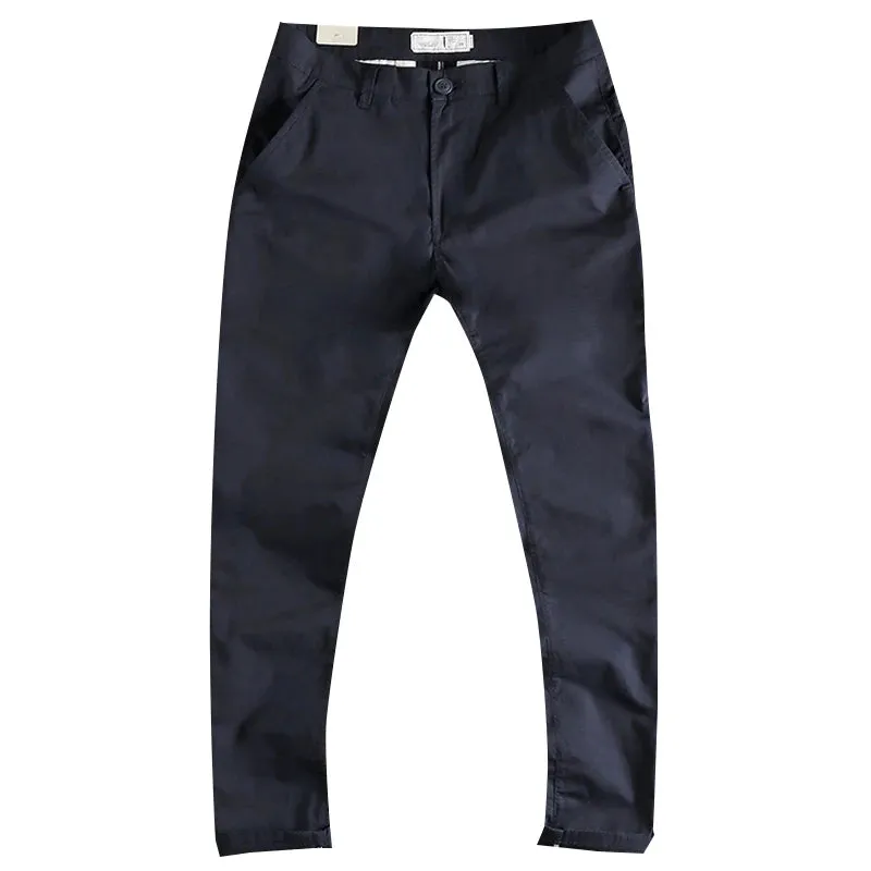 Retro Thin Woven Business Casual Pants: Fashionable, Simple, Slim Straight Trousers