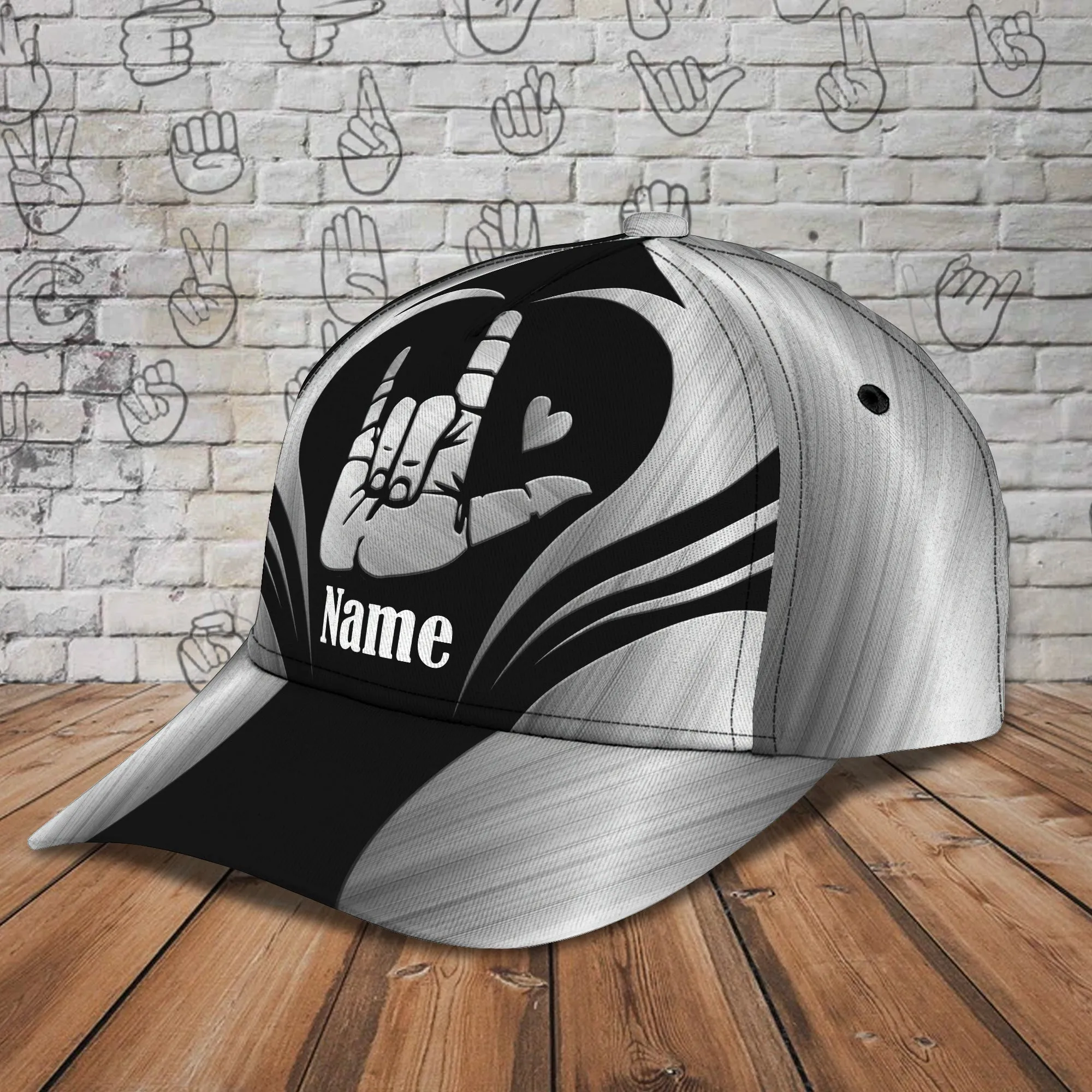 RINC98 - Personalized Name Cap 01 - SIGN LANGUAGE