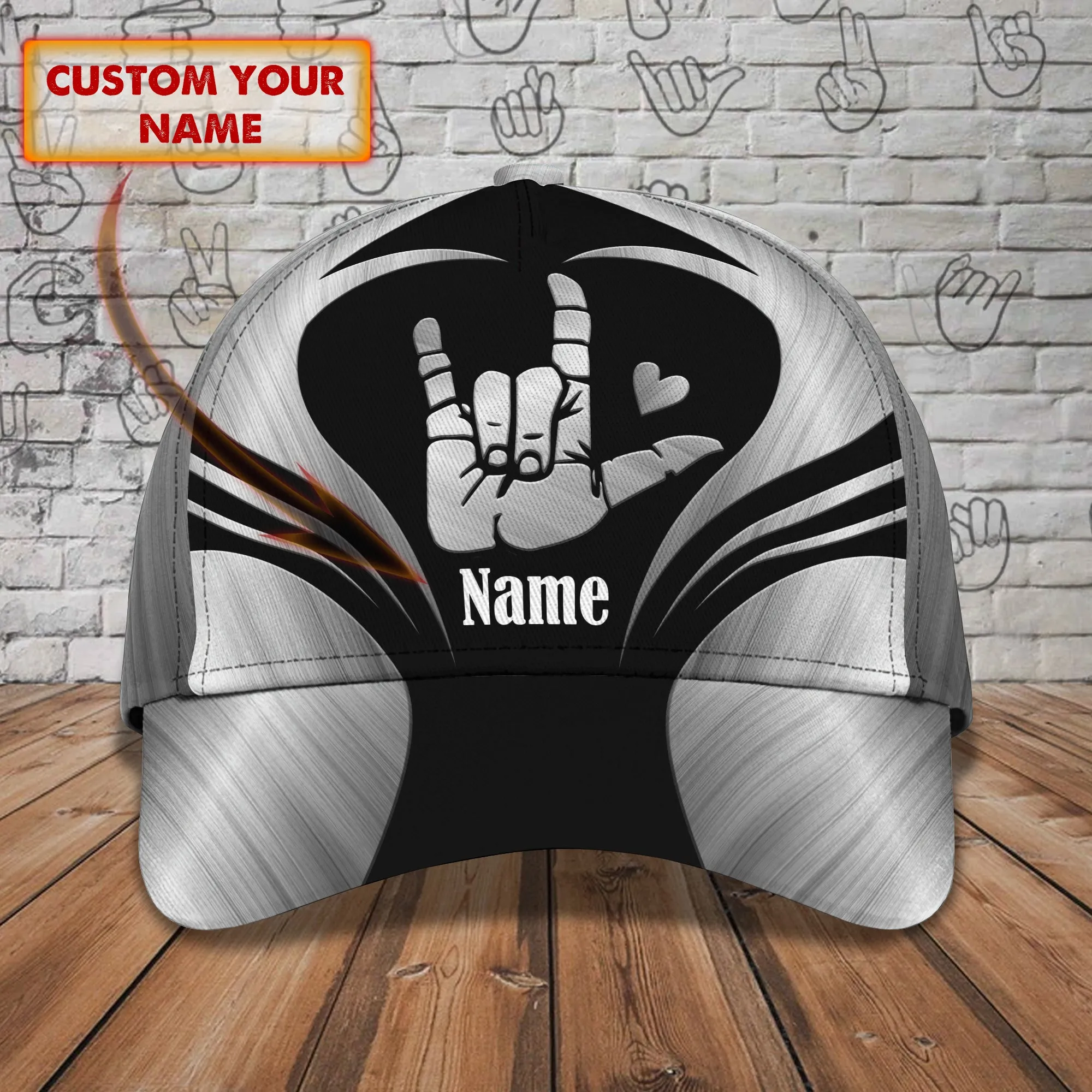 RINC98 - Personalized Name Cap 01 - SIGN LANGUAGE