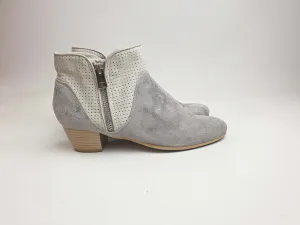 Roby & Pier grey sparkly leather low heel boots size 37