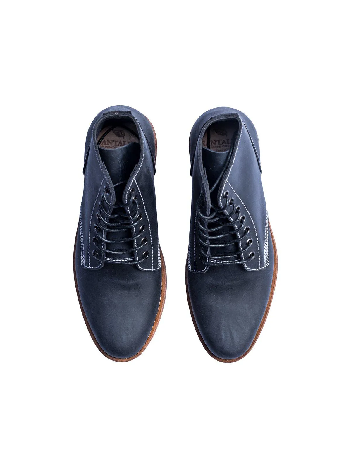 Santalum Plain Toe Service Boots Navy