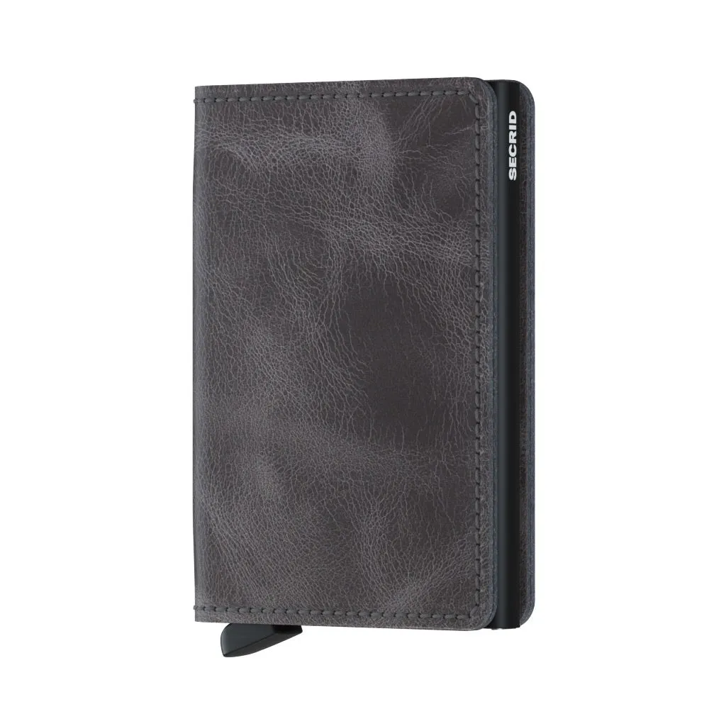 SECRID Slimwallet Leather - Vintage Grey-Black