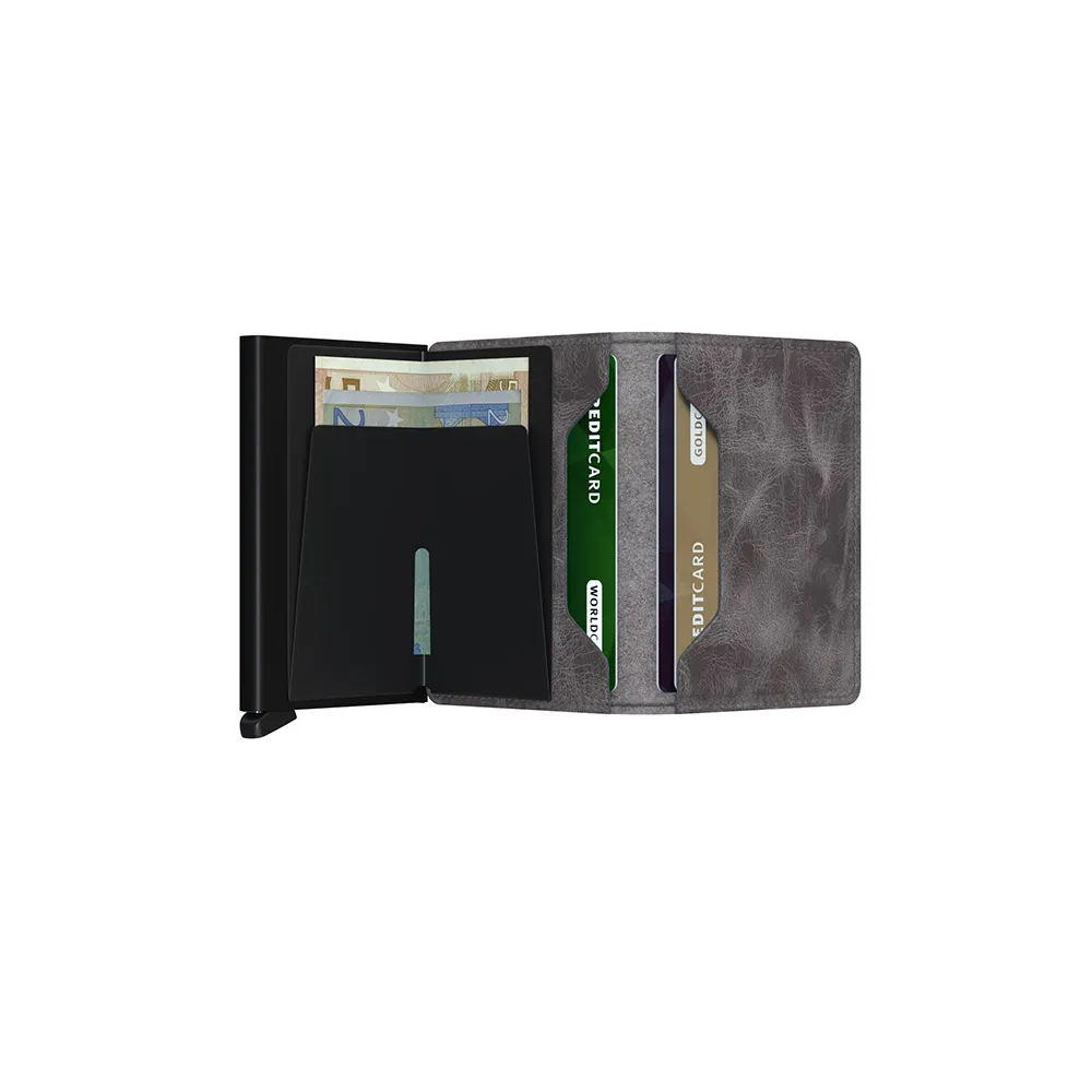 SECRID Slimwallet Leather - Vintage Grey-Black