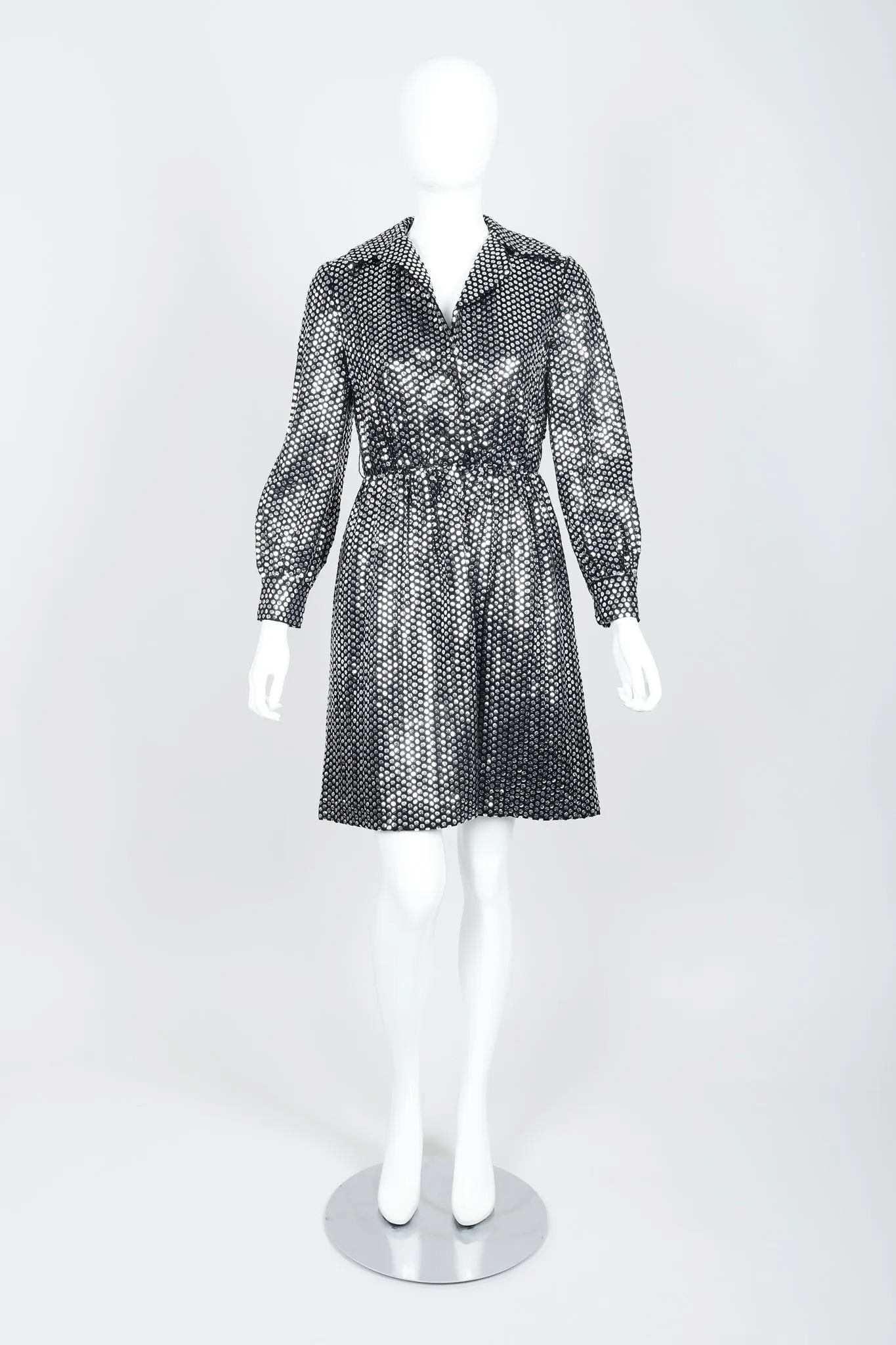 Sequin Mirror Shirtwaist Dress
