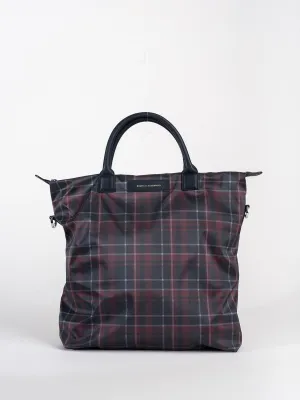 shopper tote - navy tartan