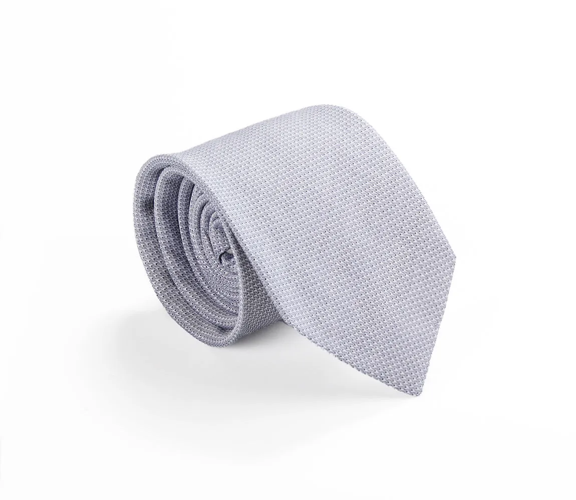 Skinny Blue Grey Pinpoint Oxford Tie