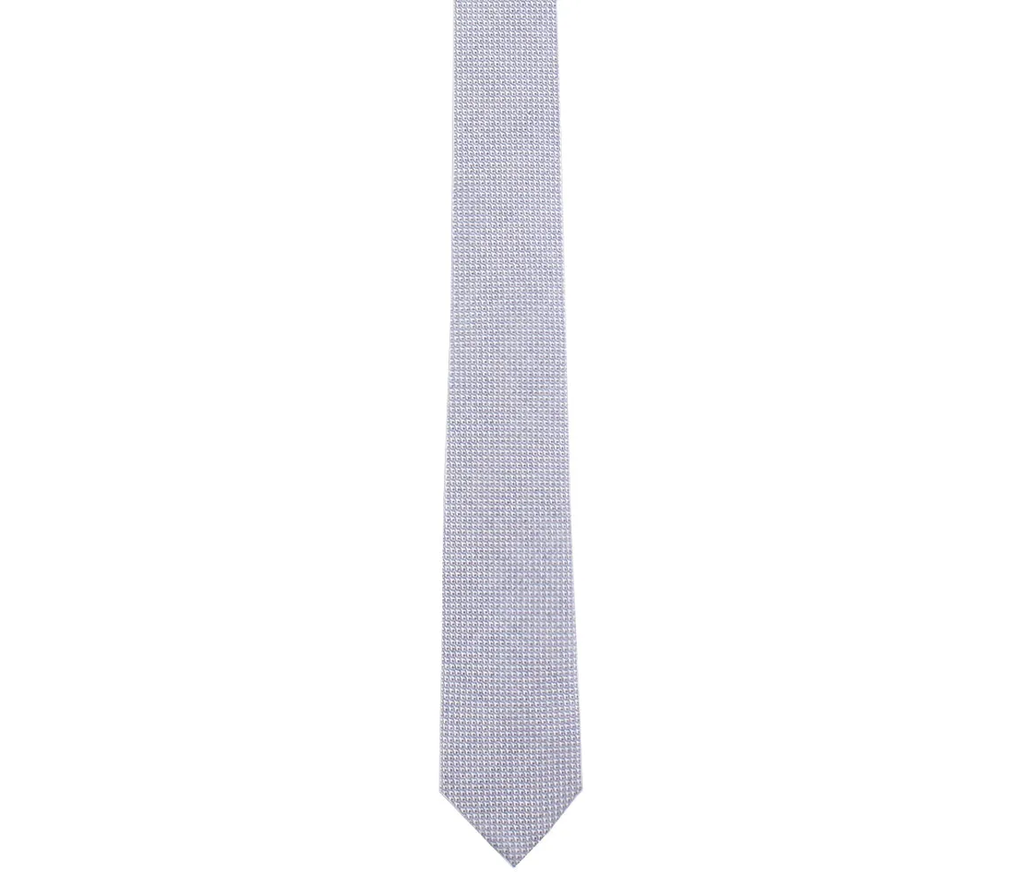 Skinny Blue Grey Pinpoint Oxford Tie