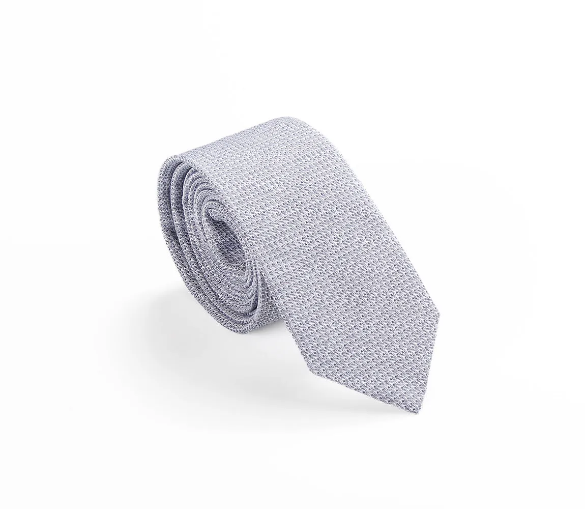 Skinny Blue Grey Pinpoint Oxford Tie
