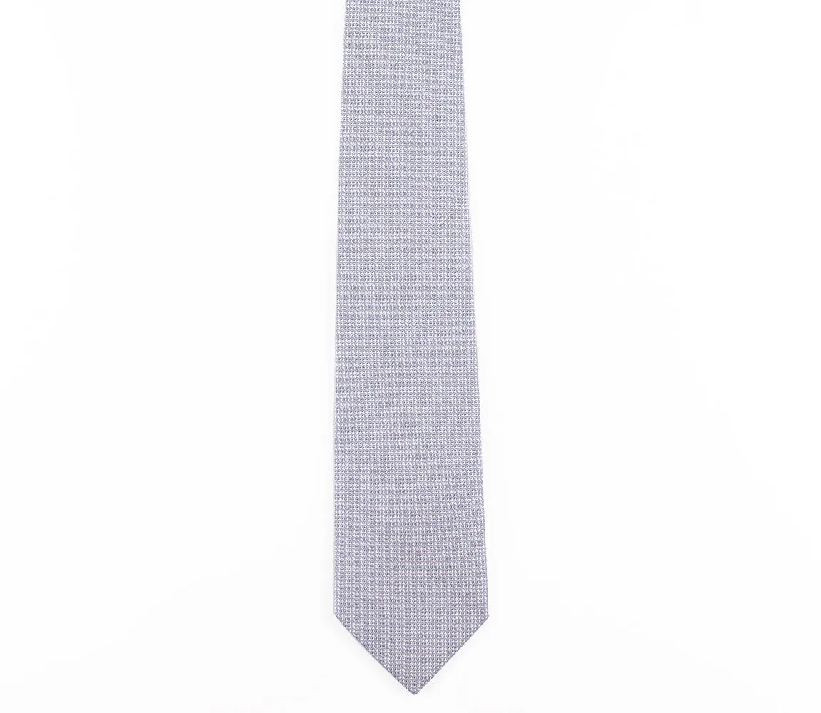 Skinny Blue Grey Pinpoint Oxford Tie