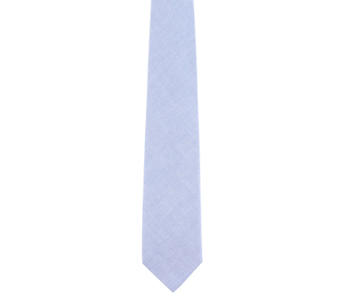 Skinny Blue Pinpoint Oxford Tie