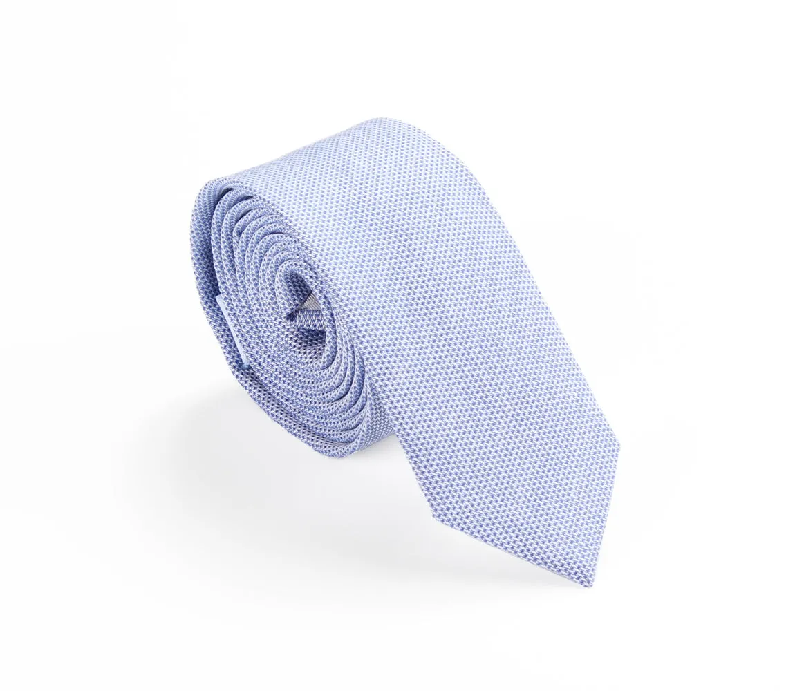Skinny Blue Pinpoint Oxford Tie