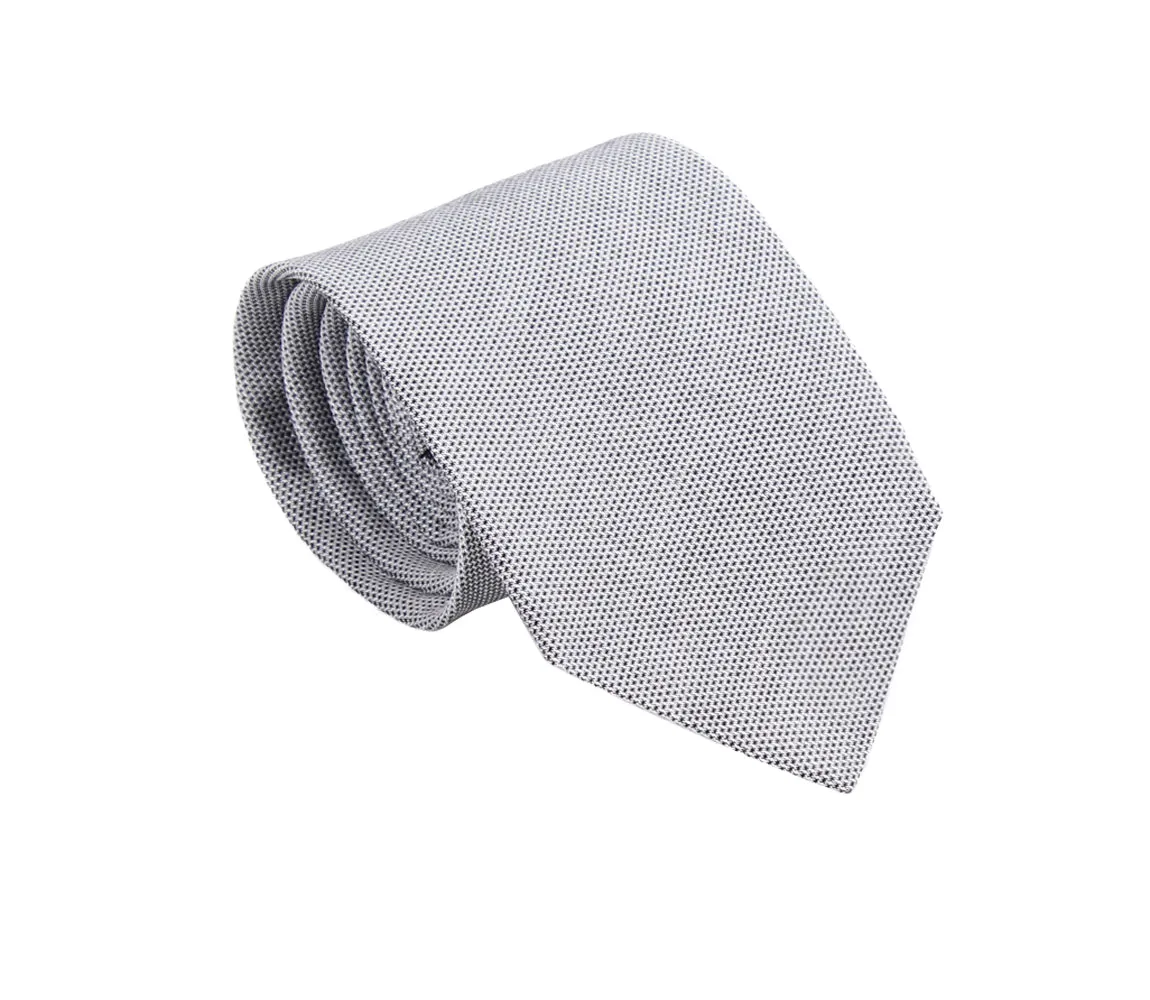 Skinny Grey Pinpoint Oxford Tie