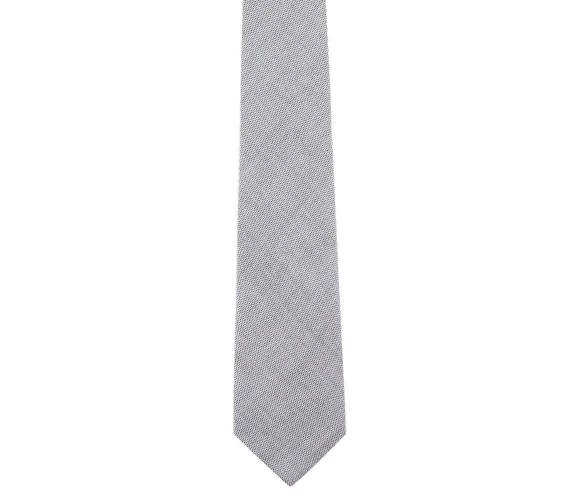 Skinny Grey Pinpoint Oxford Tie
